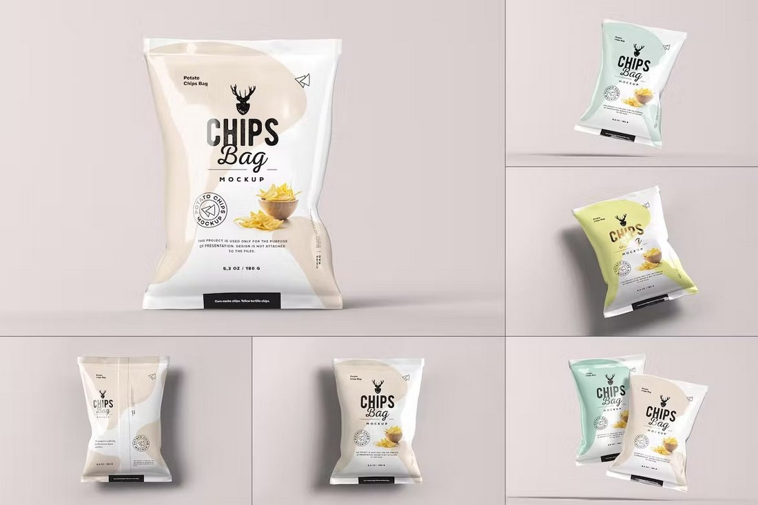 Chips Bag Mockup PSD Template