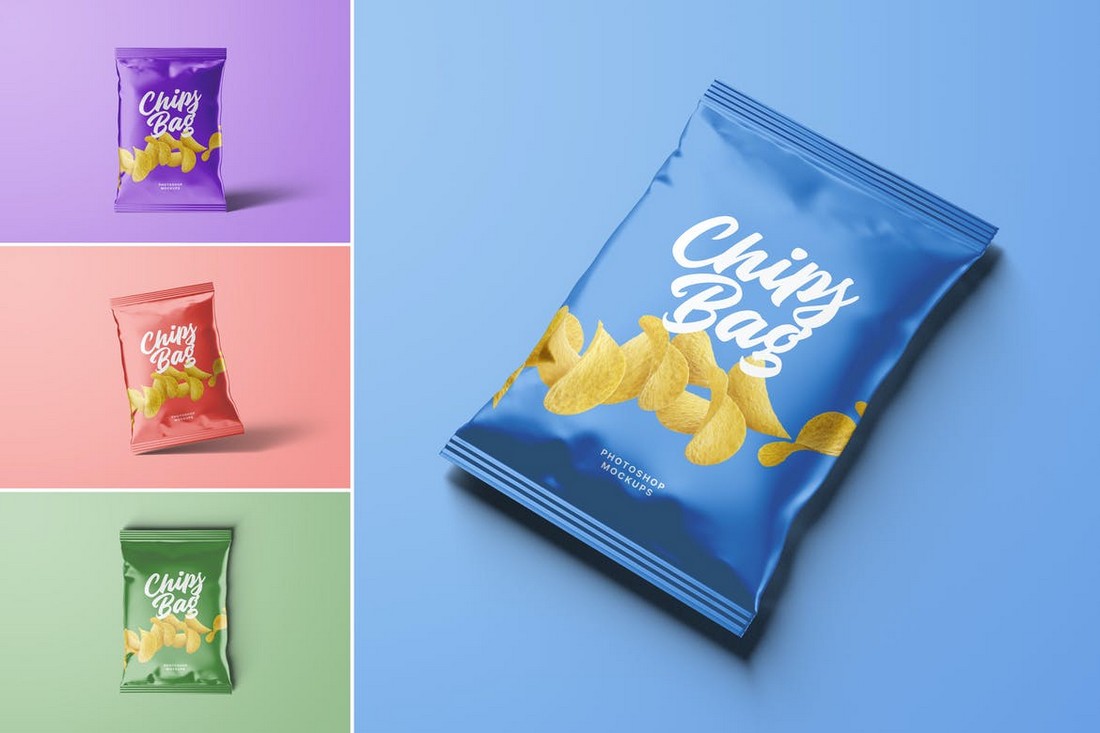 Chips Bag Packaging Mockups