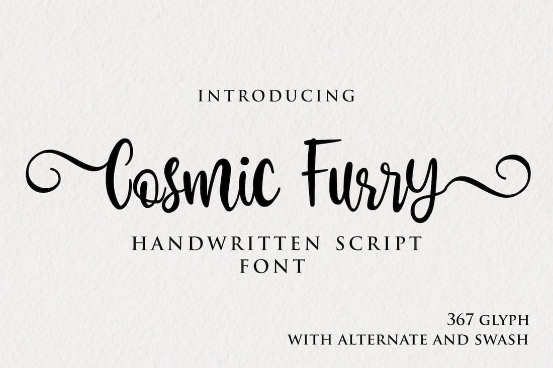 Cosmic Furry - Handwritten Script Wedding Font