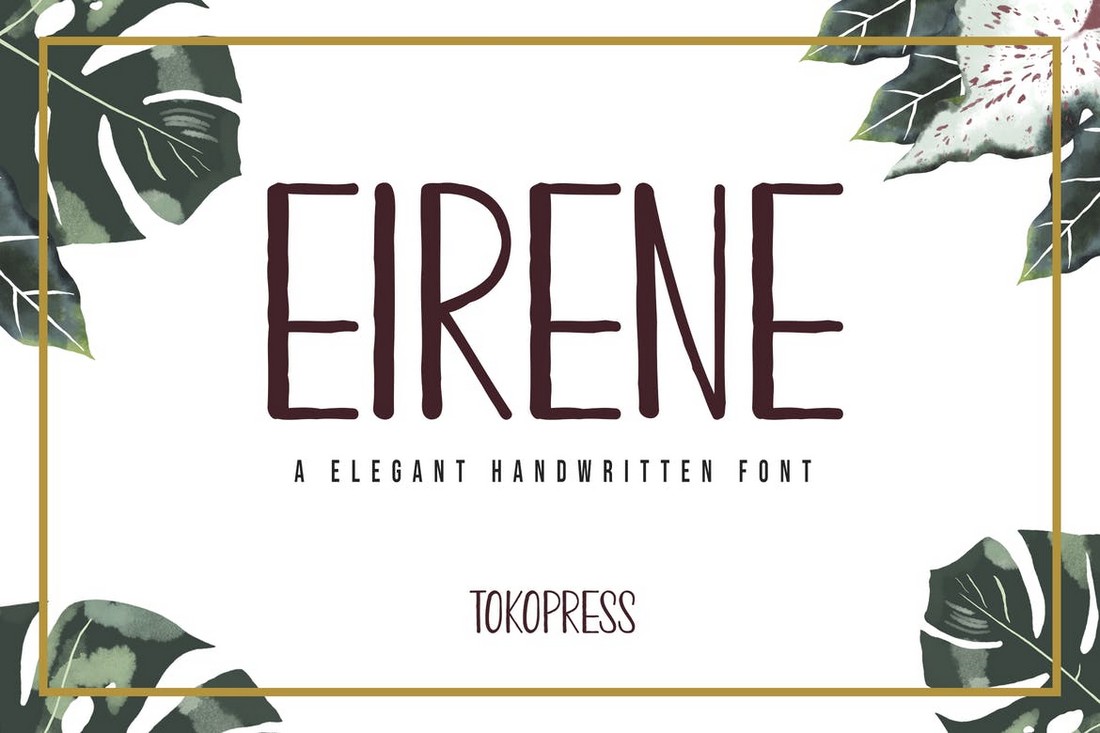 Eirene - Girly Narrow Handwritten Font