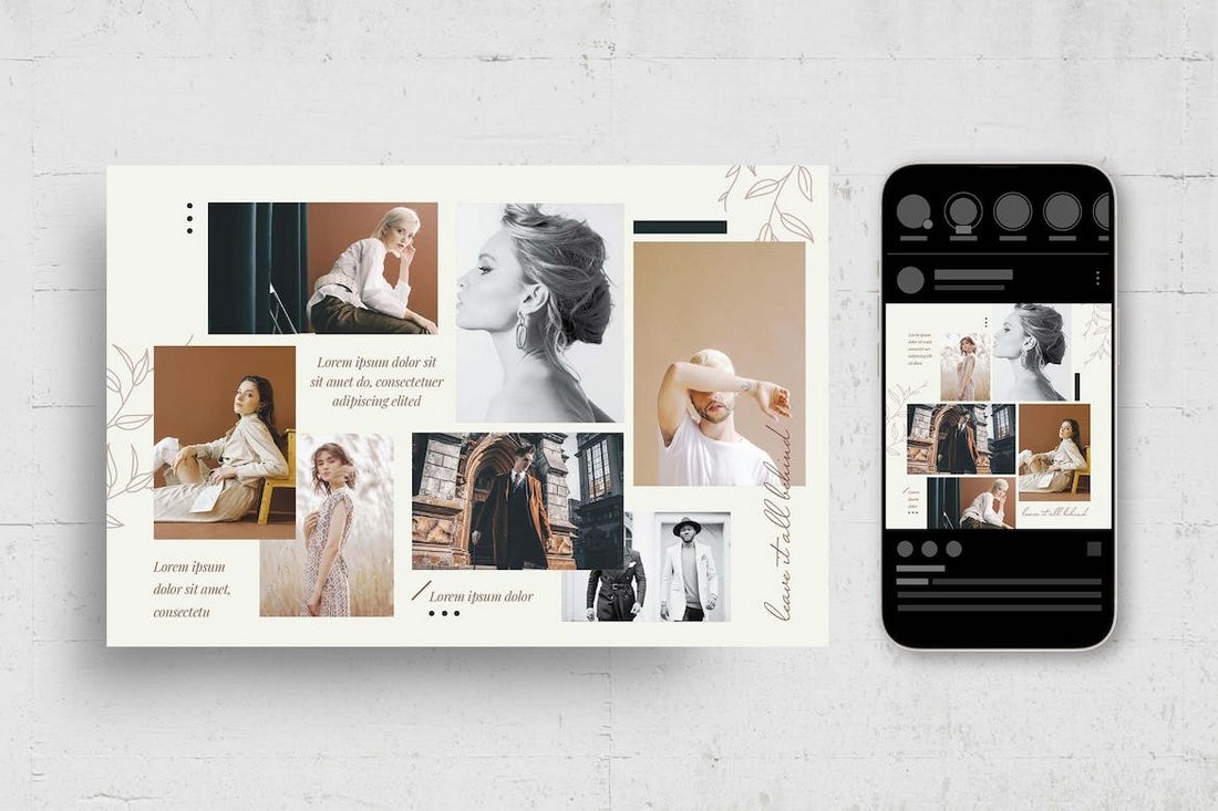 Elegant Photo Collage Card PSD Template