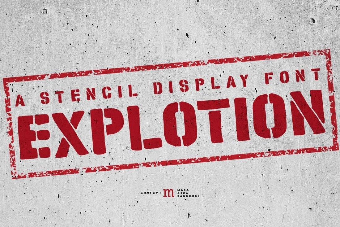 Explotion - A Stencil Military Font