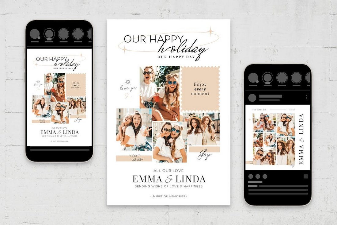 Family Photo Collage Template PSD