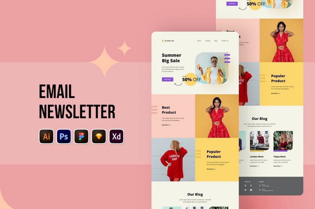 Fashion Email Newsletter for Figma