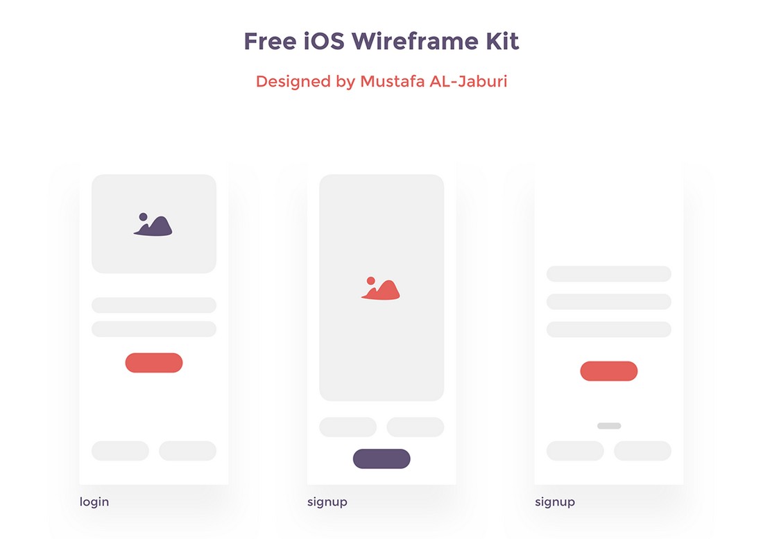 Free Creative iOS Wireframe Kit