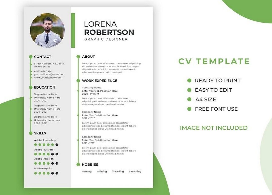 Free Simple Photoshop Resume Template