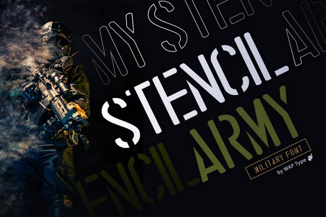 Free Stencil Army Military Font