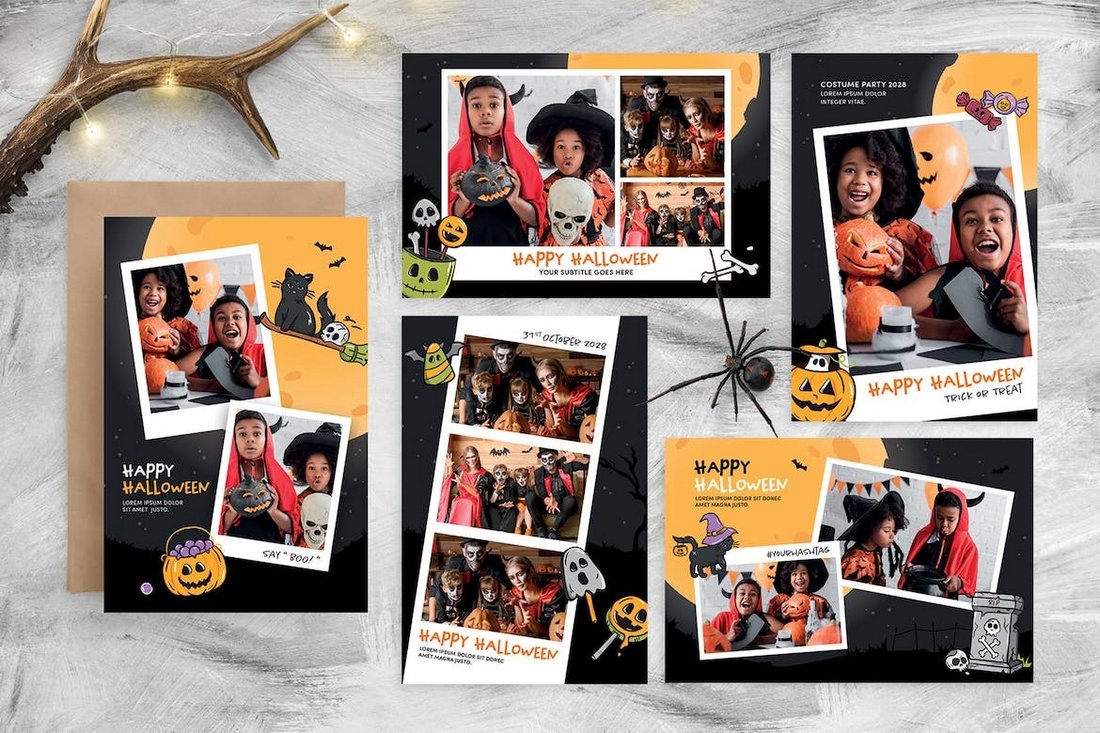 Halloween Photo Collage Flyer Template