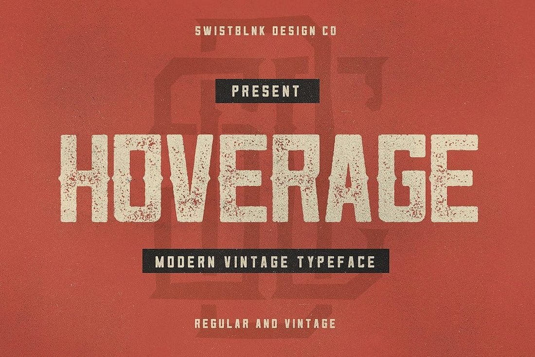 Hoverage - Vintage Distressed Font