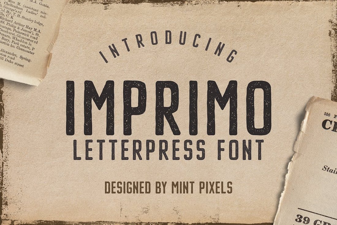 Imprimo - Letterpress Distressed Font