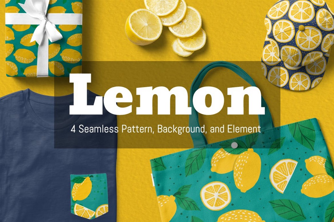 Lemon Seamless Pattern & Backgrounds