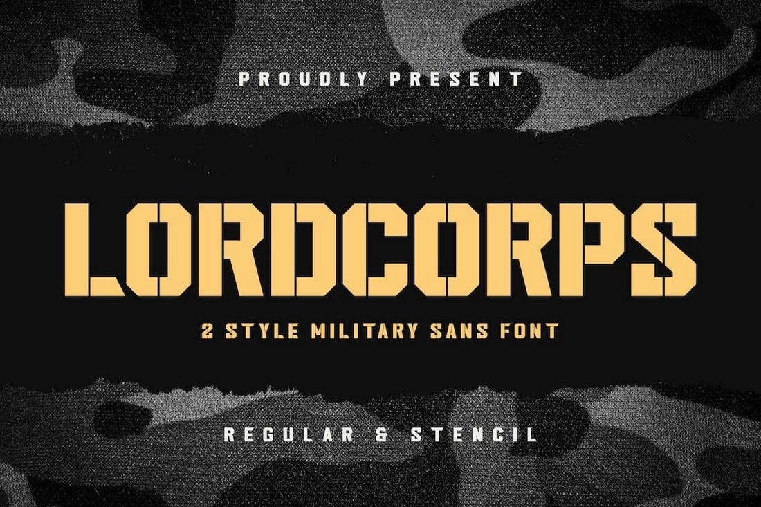 Lordcorps - Military Stencil Font
