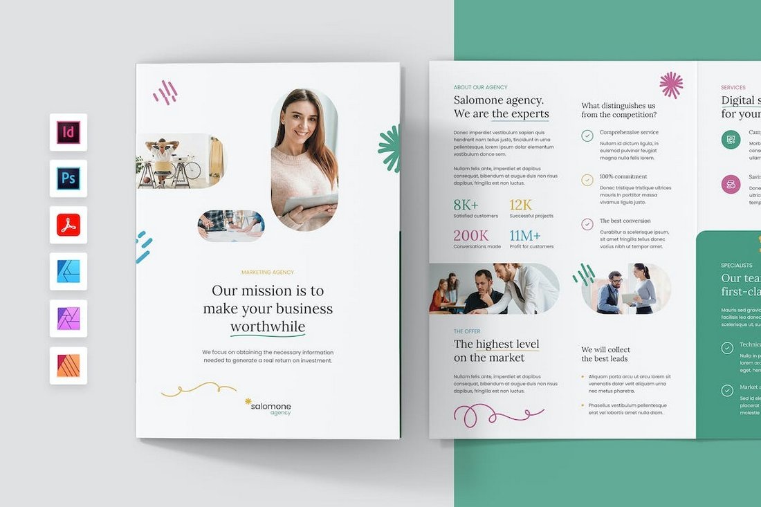 Marketing Brochure Bi-Fold Template