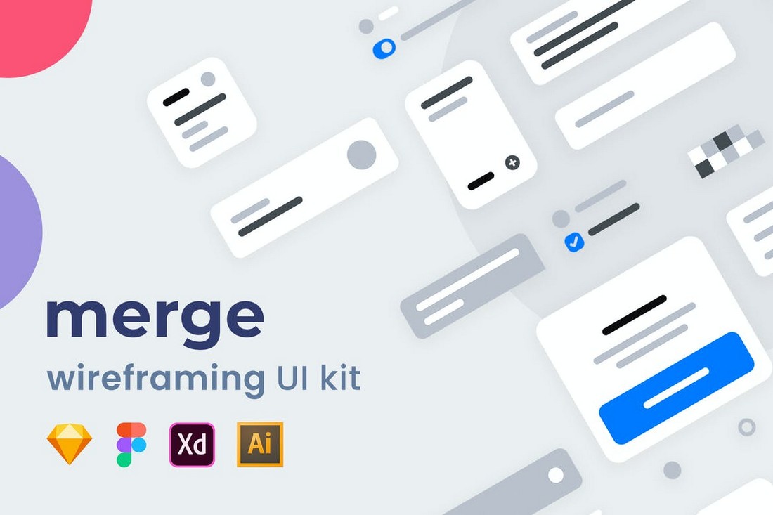 Merge - Adobe XD Wireframing UI Kit