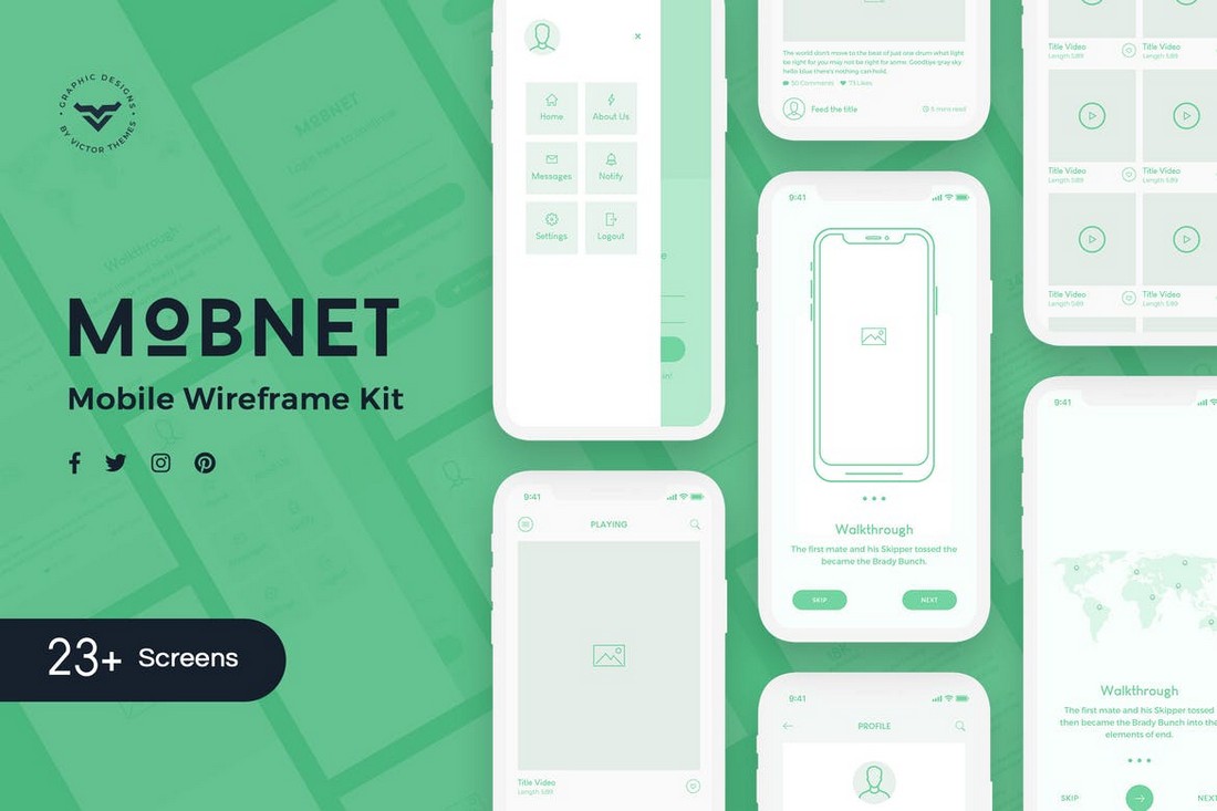 Mobnet - Mobile Wireframe Kit