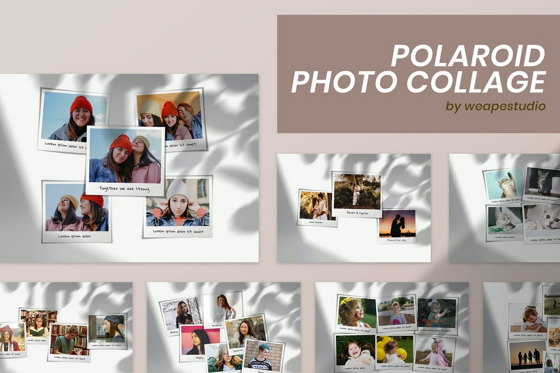Polaroid Photo Collage PSD Template