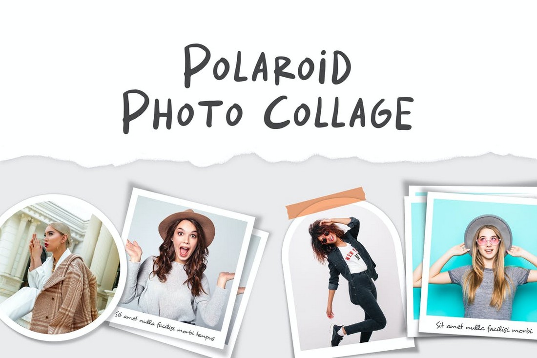 Polaroid Photo Collage Photoshop Templates