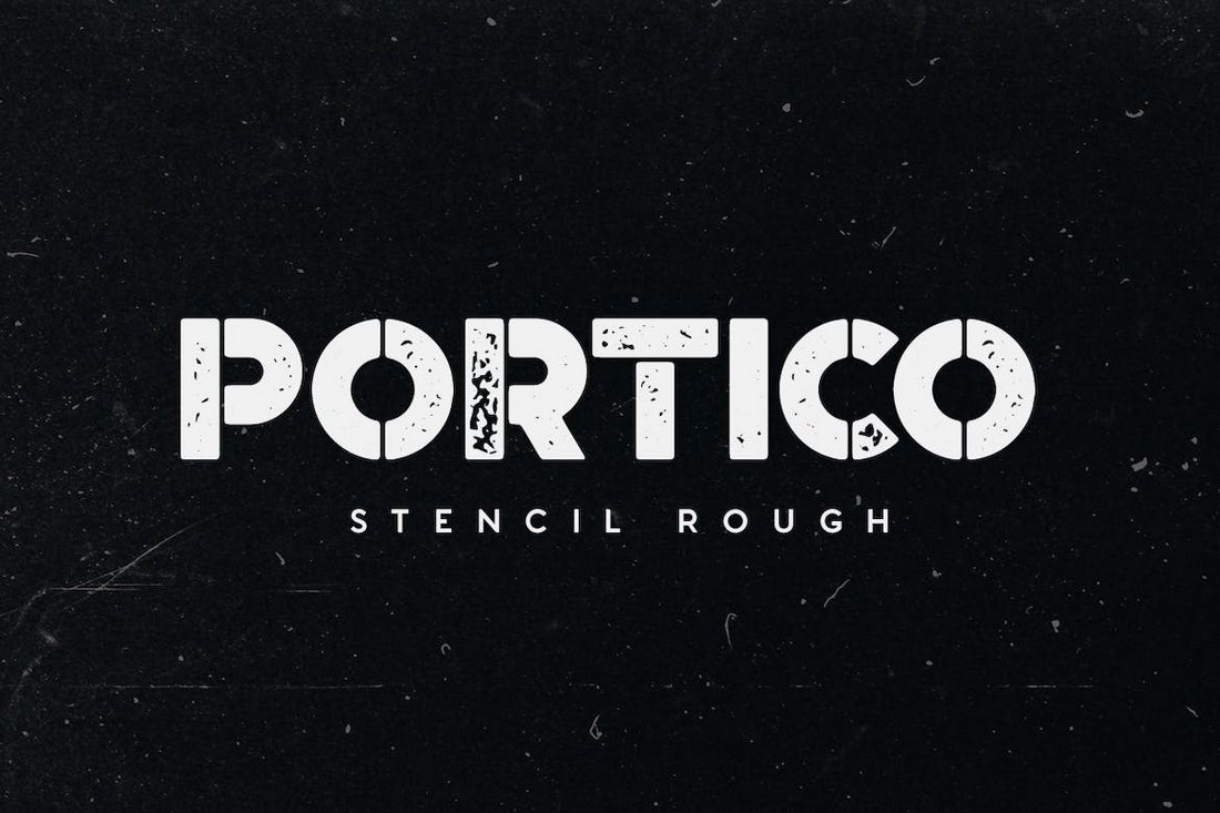 Portico - Distressed Stencil Font