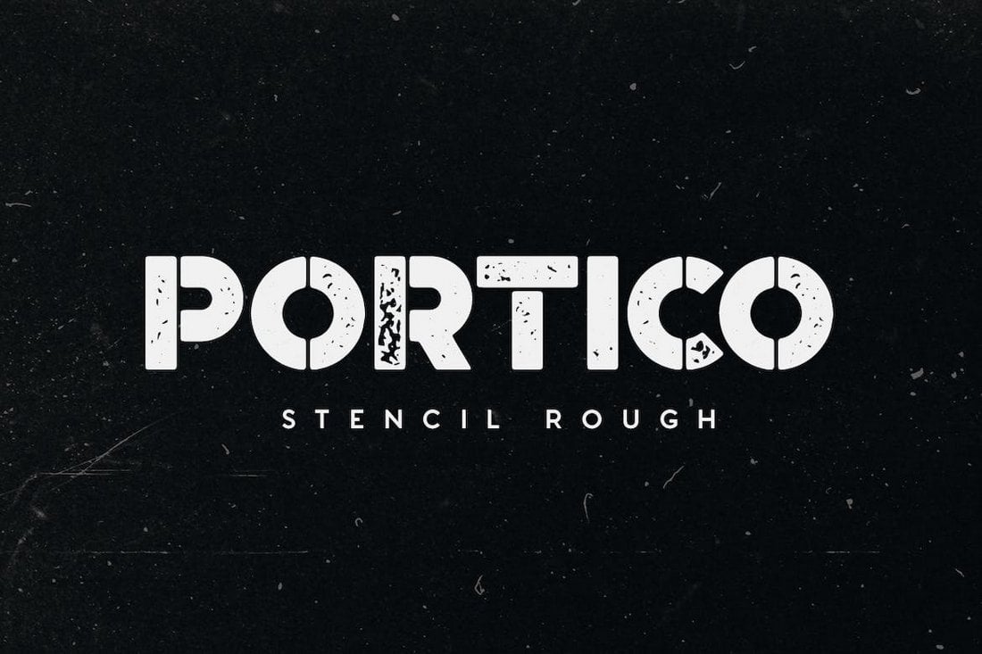Portico - Rough Stencil Army Font