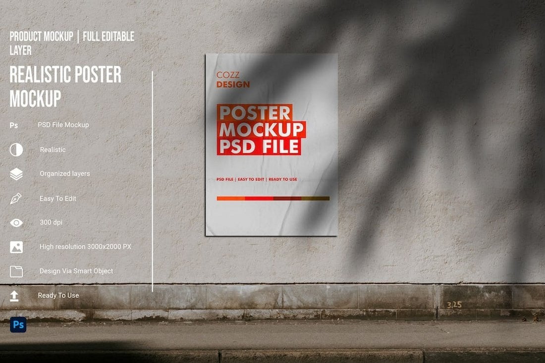 Realistic Poster Mockup Template