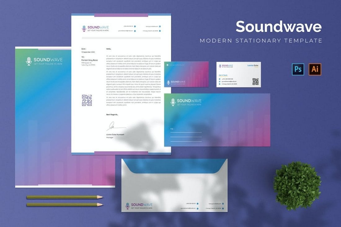 Soundwave - Colorful Business Stationary Templates