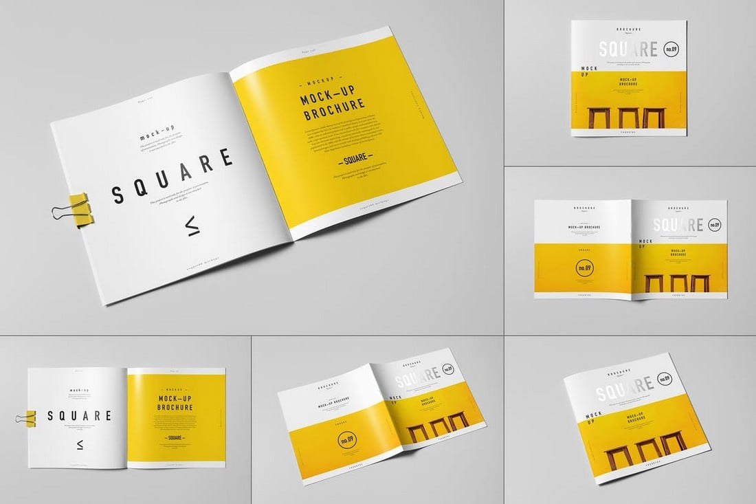Square Brochure Mockup Template