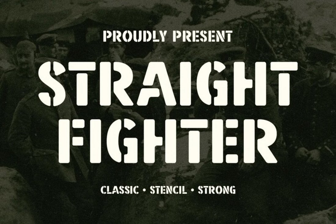 Straight Fighter - Free Army Font