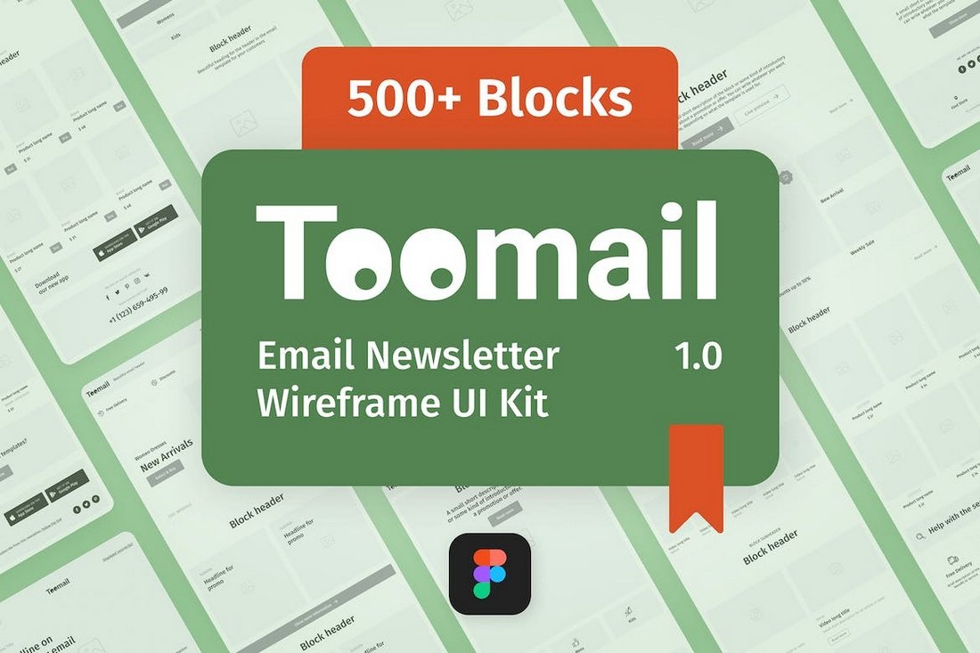 Toomail - Figma Email Wireframe UI Kit
