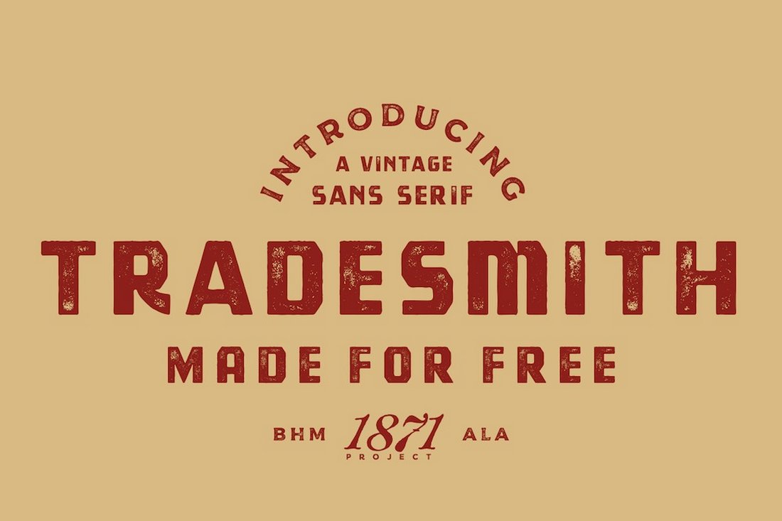 Tradesmith - Free Vintage Distressed Font