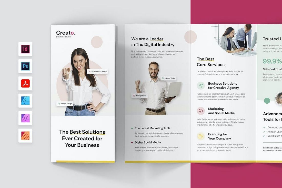 Tri-Fold Brochure Template for Affinity Designer