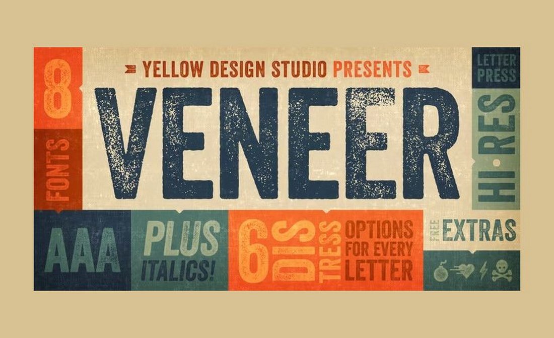 Veneer - Free Bold Distressed Font
