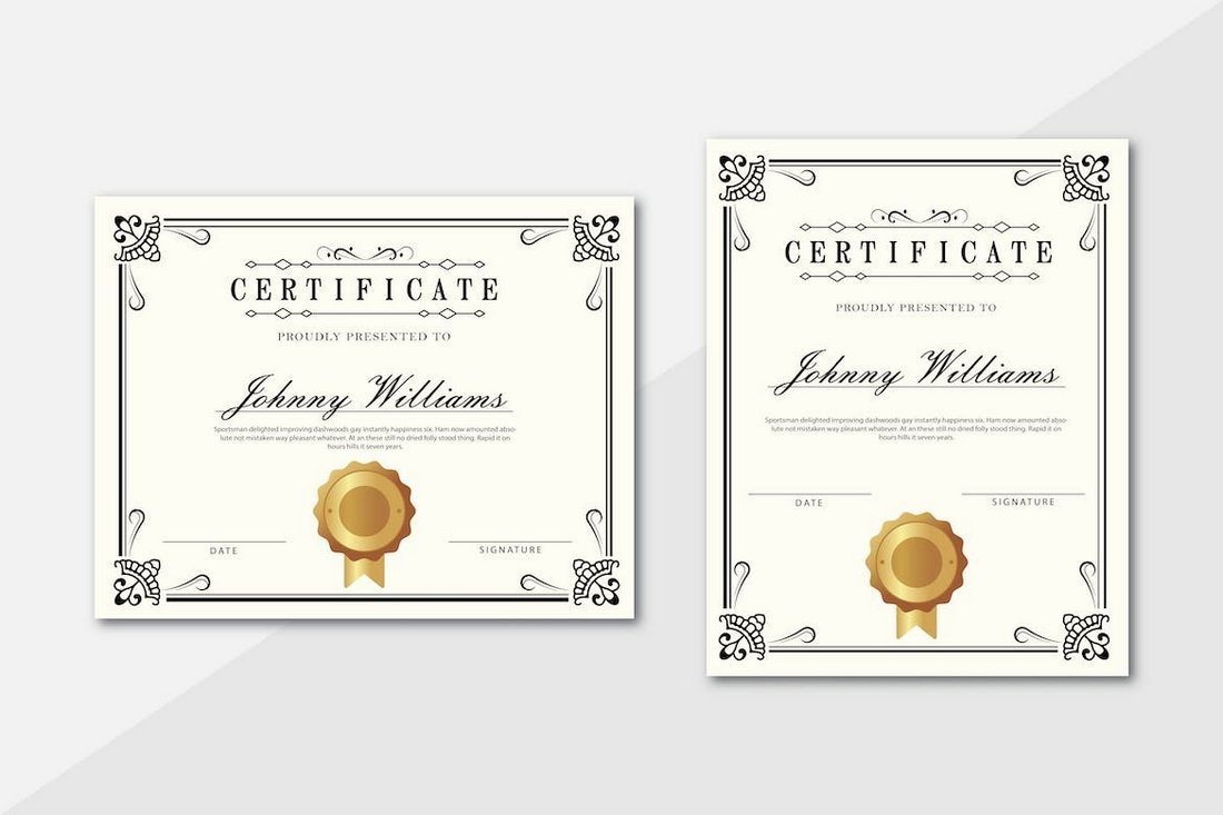 Vintage Style Certificate Template for Word