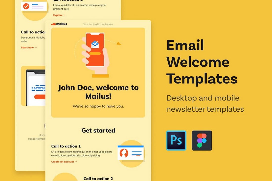 Welcome Email Templates for Figma